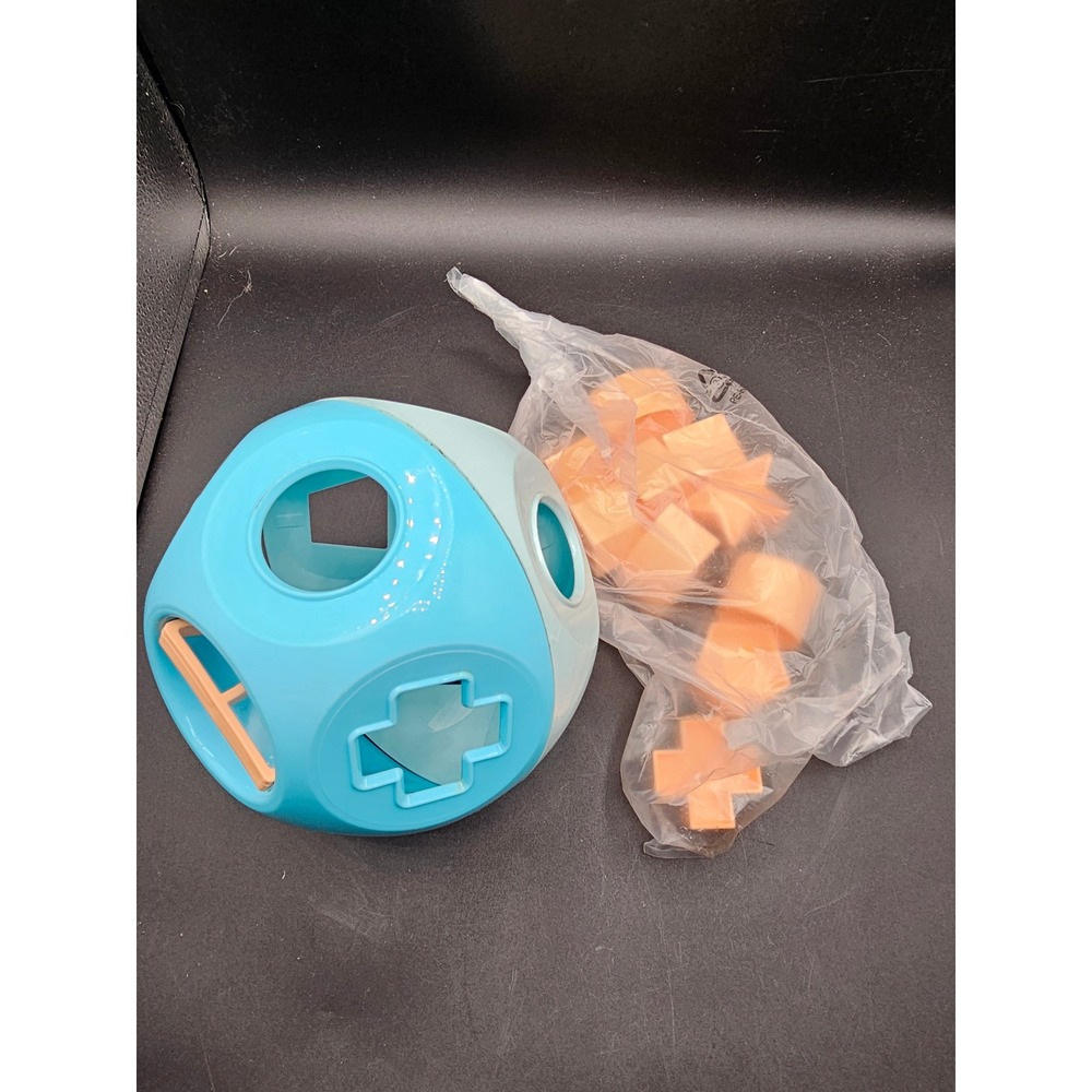 Vintage Tupperware Shape O Toy Blue Mint Green Shape Sorter with 10 Pieces